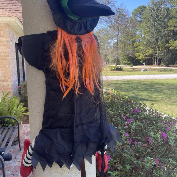 Gemmy Witch Crashing Into Tree Halloween Yard Decoration Outdoor Prop Vintage - Picture 2 of 14